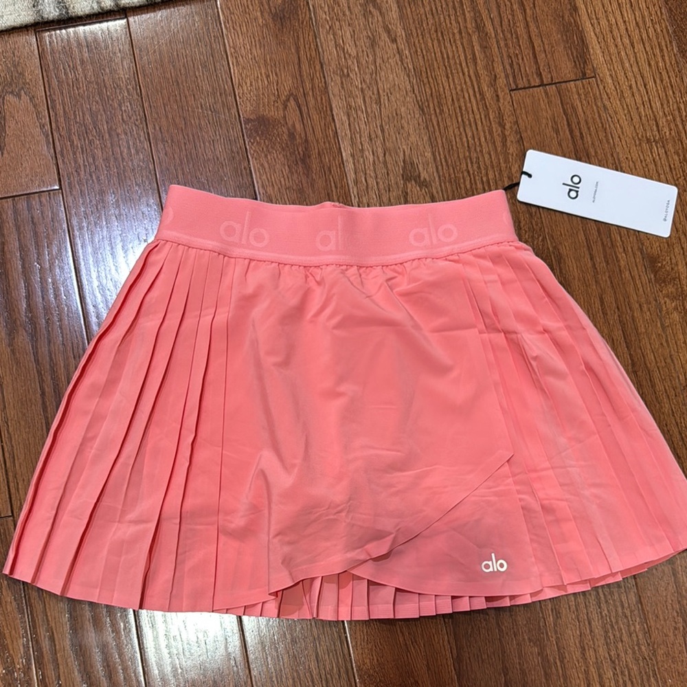 ALO Yoga Pink Pleated Tennis Skort